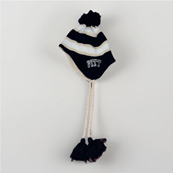 Pitt ‘47 Brand BEANIE Earflap Pom Hat University of Pittsburgh Panthers Winter - Picture 1 of 6
